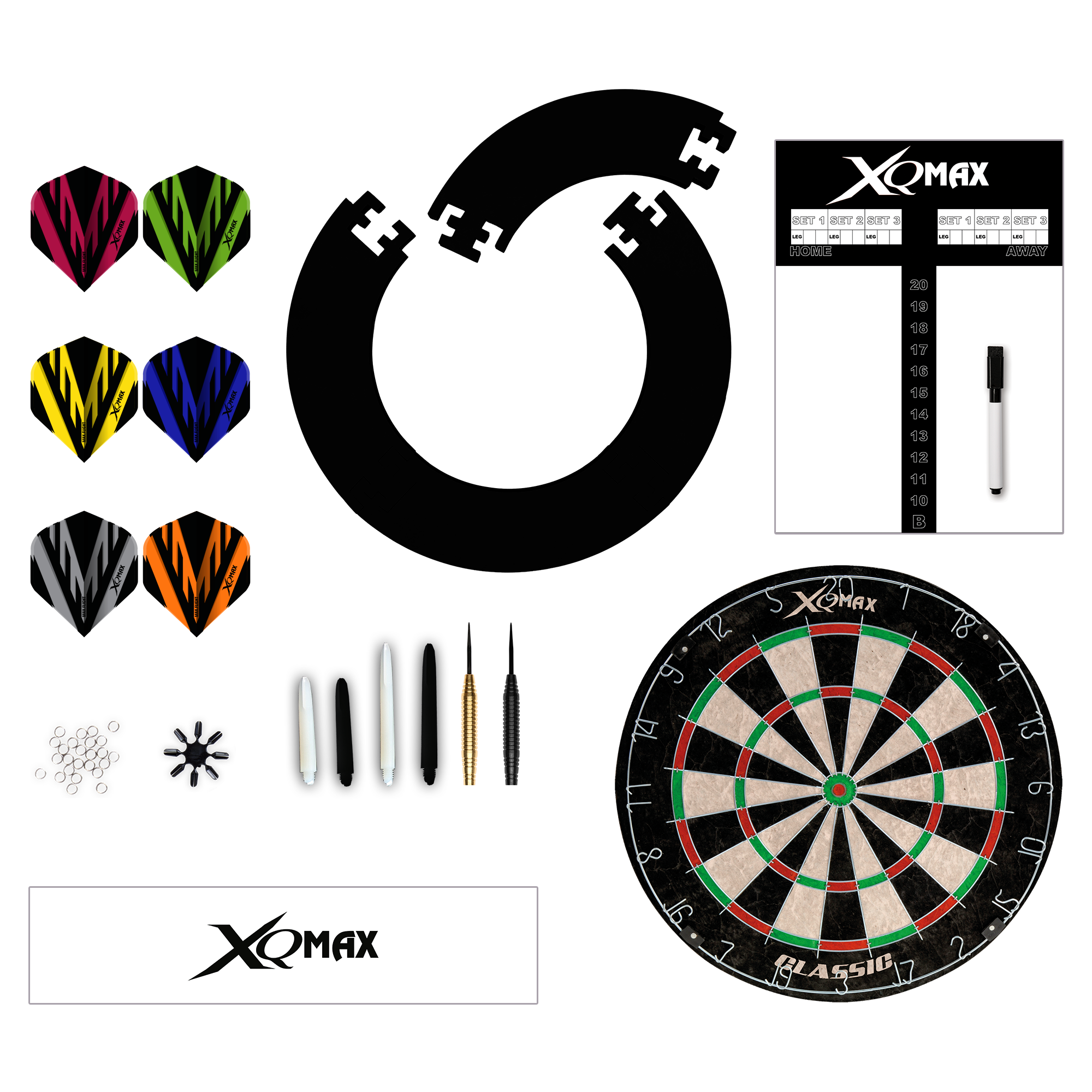Xqmax - Tuornament Darts Szett Fekete - Darts Tábla - Direct Darts - 1