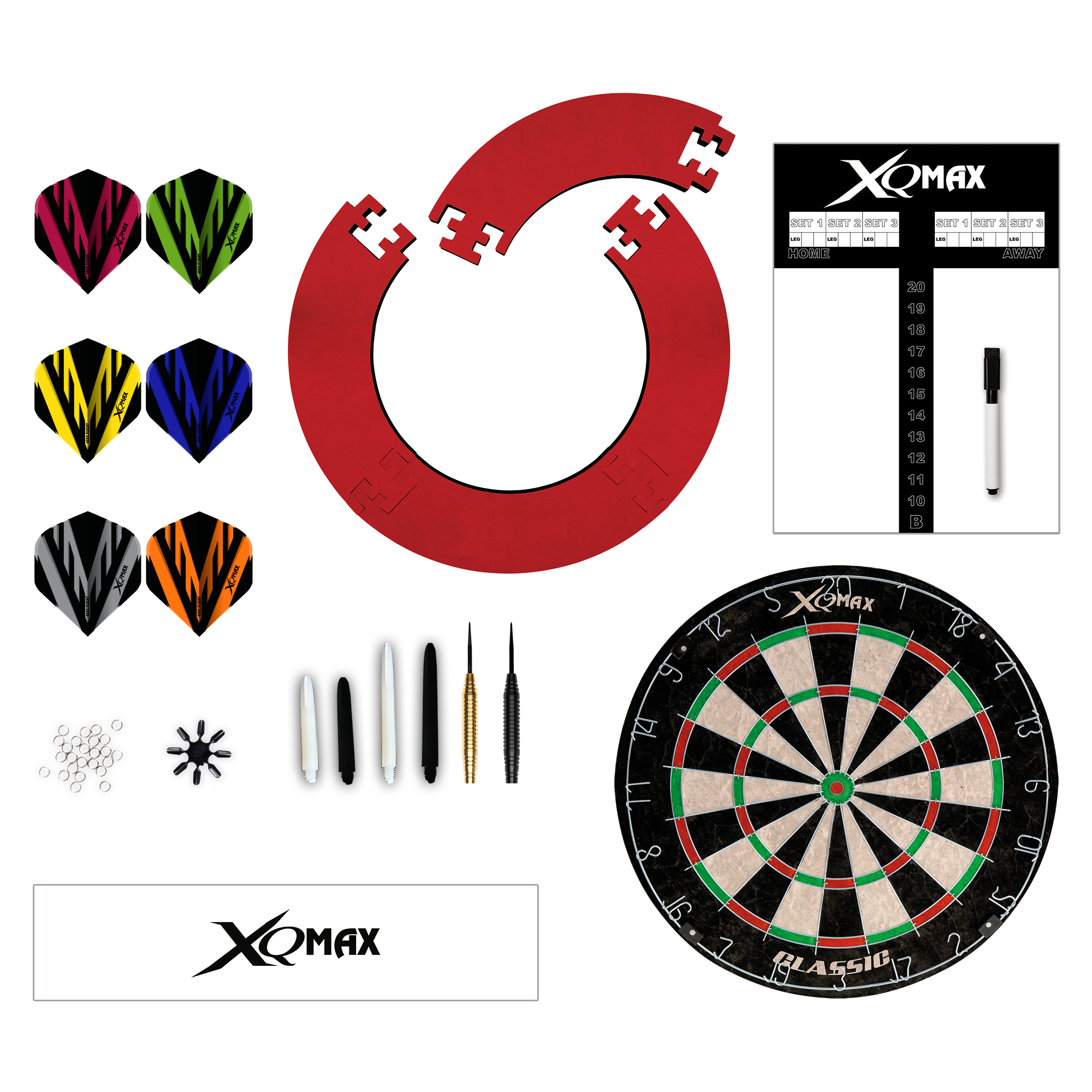 Xqmax - Tuornament Darts Szett Piros - Darts Tábla - Direct Darts - 1