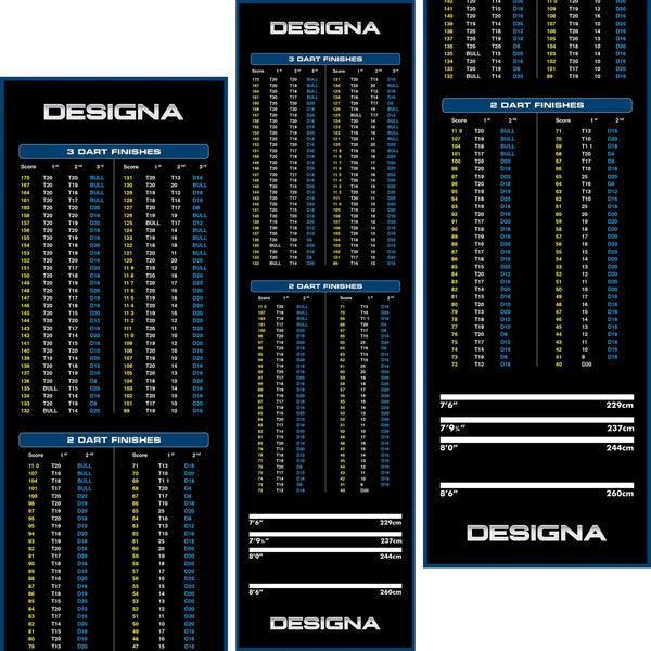 Designa - Kiszállótábla - Csúszásmentes Bevonat - 290Cm*80Cm - Kék - Darts Szőnyeg - Direct Darts - 1