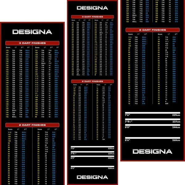 Designa - Kiszállótábla - Csúszásmentes Bevonat - 290Cm*80Cm - Piros - Darts Szőnyeg - Direct Darts - 1