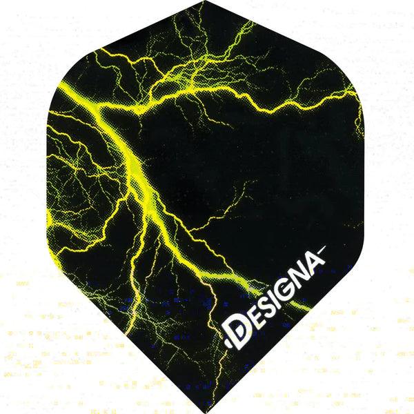 DESIGNA - LIGHTNING STRIKE SÁRGA - 100 MIKRON - DARTS TOLL - Direct Darts