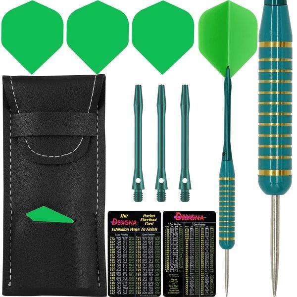 DESIGNA - SERPENT - BRASS - ZÖLD - STEEL DARTS SZETT - Direct Darts