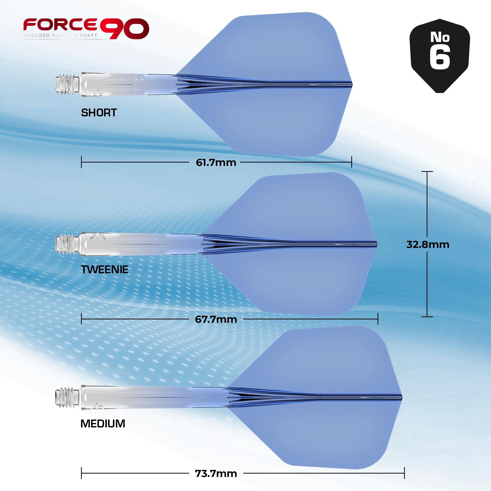 Mission - Force 90 Transzparens Kék - Darts Toll/Szár - Direct Darts