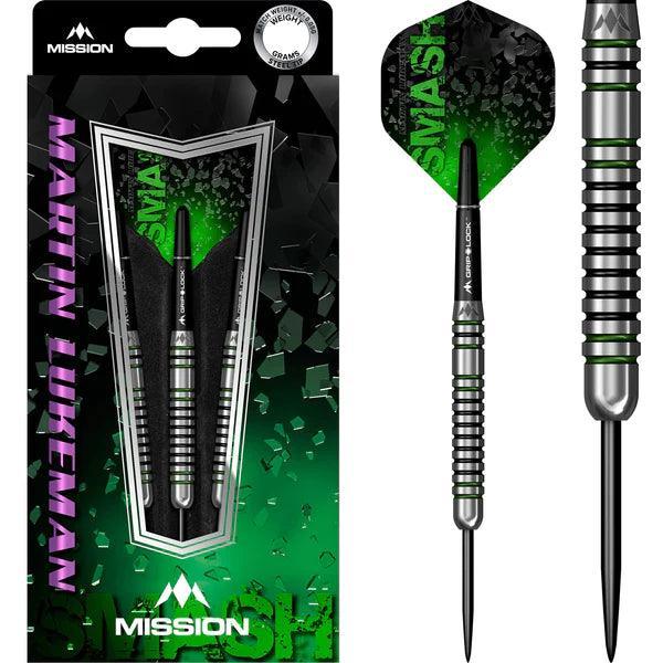 Mission - Martin Lukeman Darts 90% - Fekete & Zöld - Steel Darts Szett - Direct Darts - 1