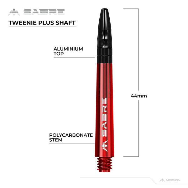 Mission - Sabre - Polikarbonát - Piros - Fekete Top - Darts Szár - Direct Darts - 6