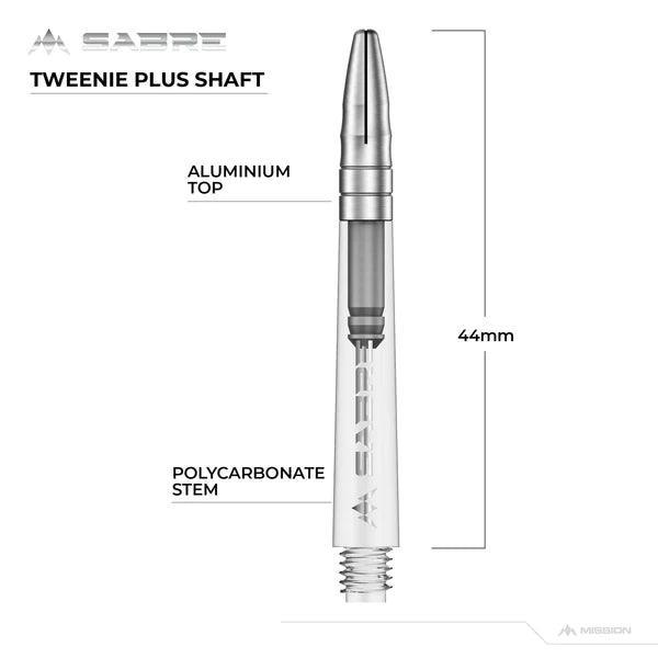 Mission - Sabre - Polikarbonát - Víztiszta - Ezüst Top - Darts Szár - Direct Darts - 6