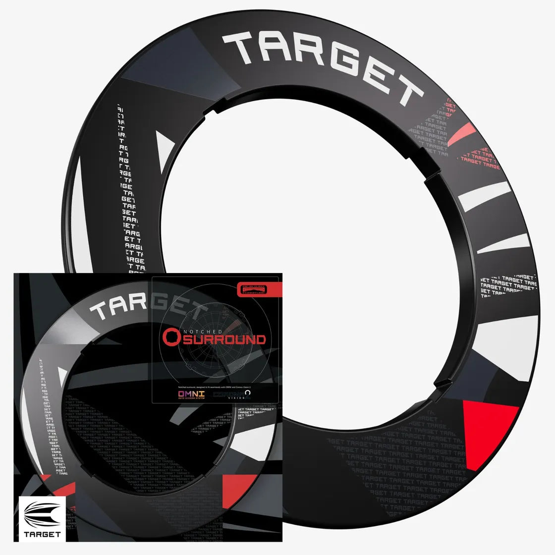 Target - Black Patterned Notched - Darts Falvédő - Direct Darts - 5