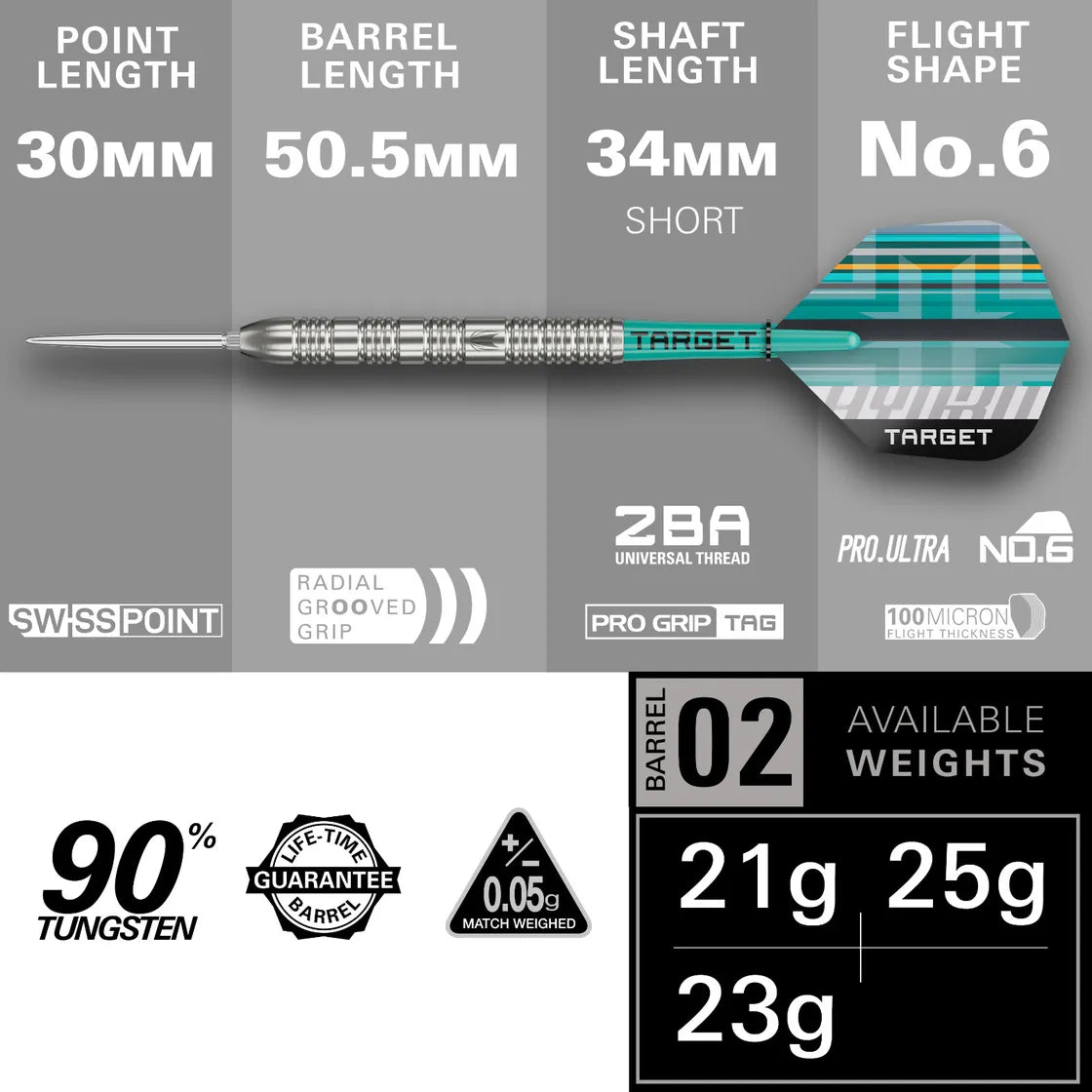 Target - Hydro 02 - 90% - Darts Nyíl Szett - Direct Darts - 5