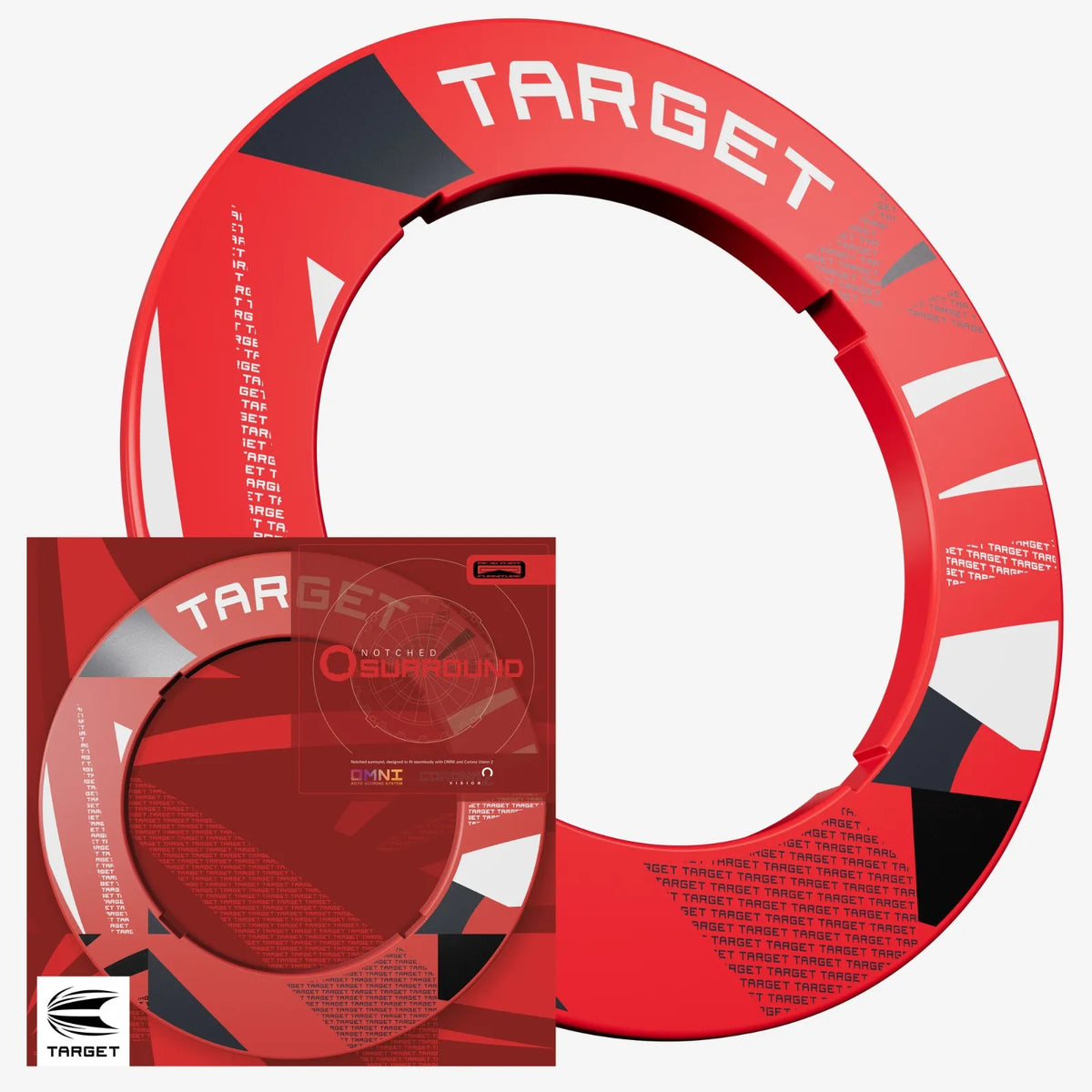Target - Red Patterned Notched - Darts Falvédő - Direct Darts - 6