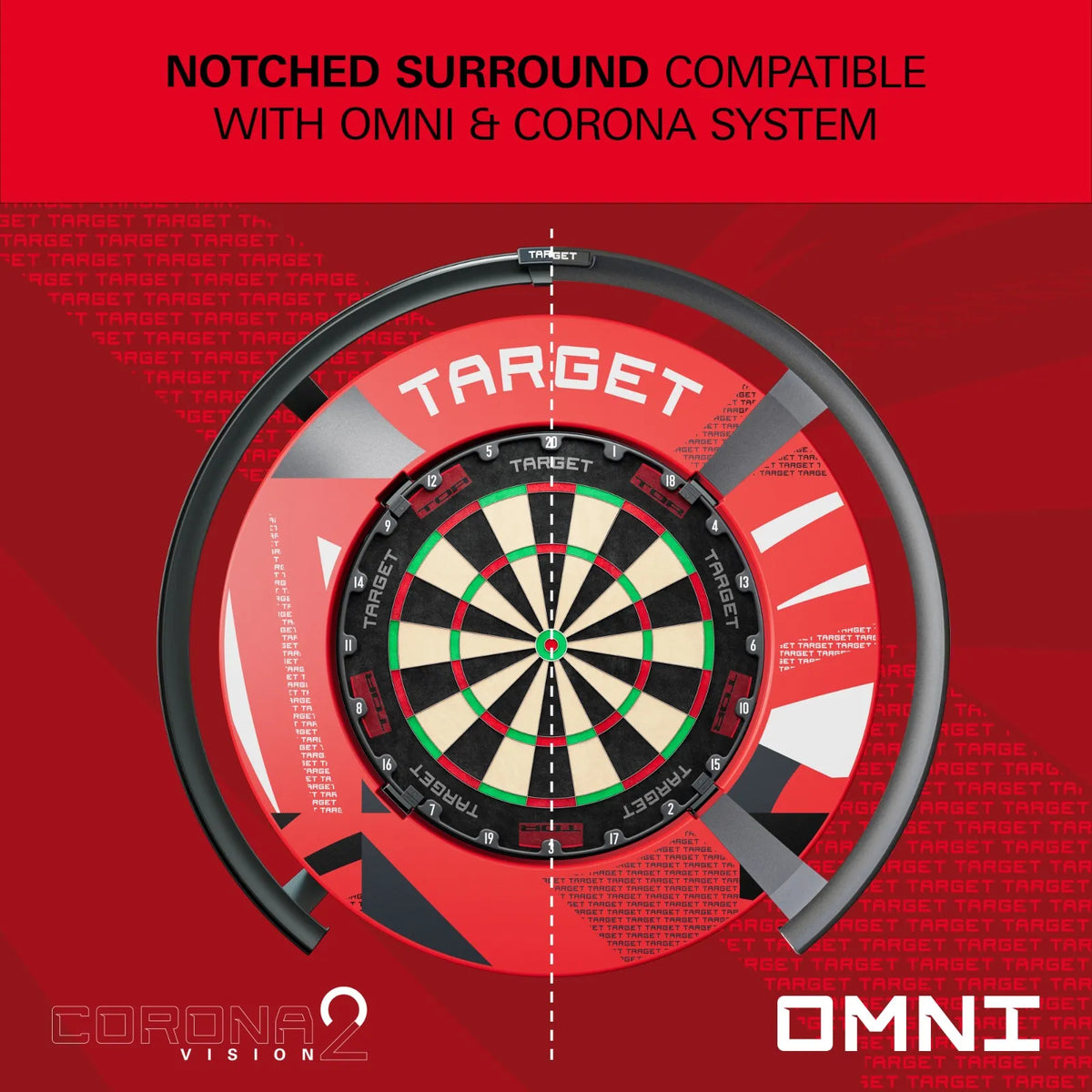 Target - Red Patterned Notched - Darts Falvédő - Direct Darts - 2