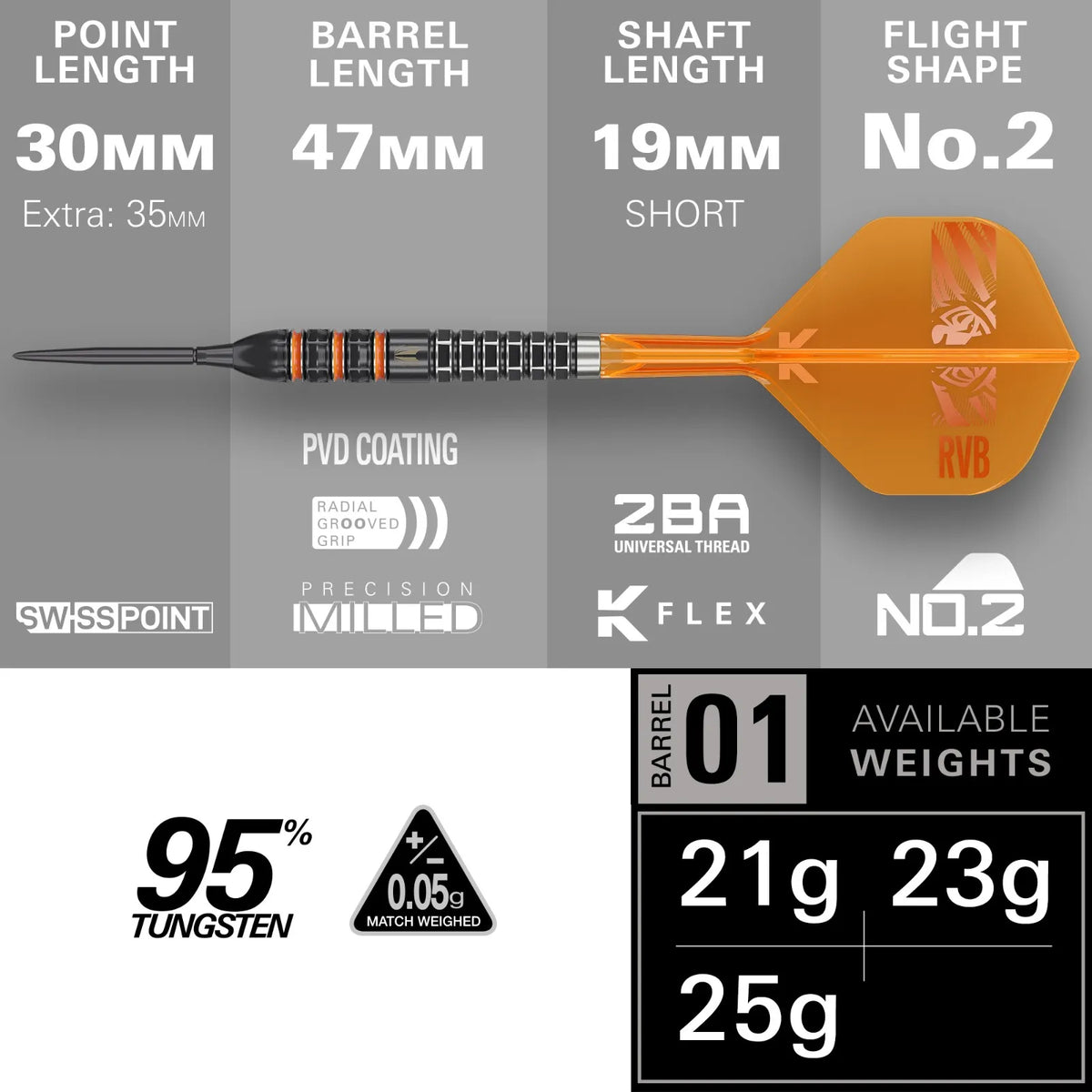 Target - Raymond Van Barneveld - 95K - Steel Darts Szett - Direct Darts - 2