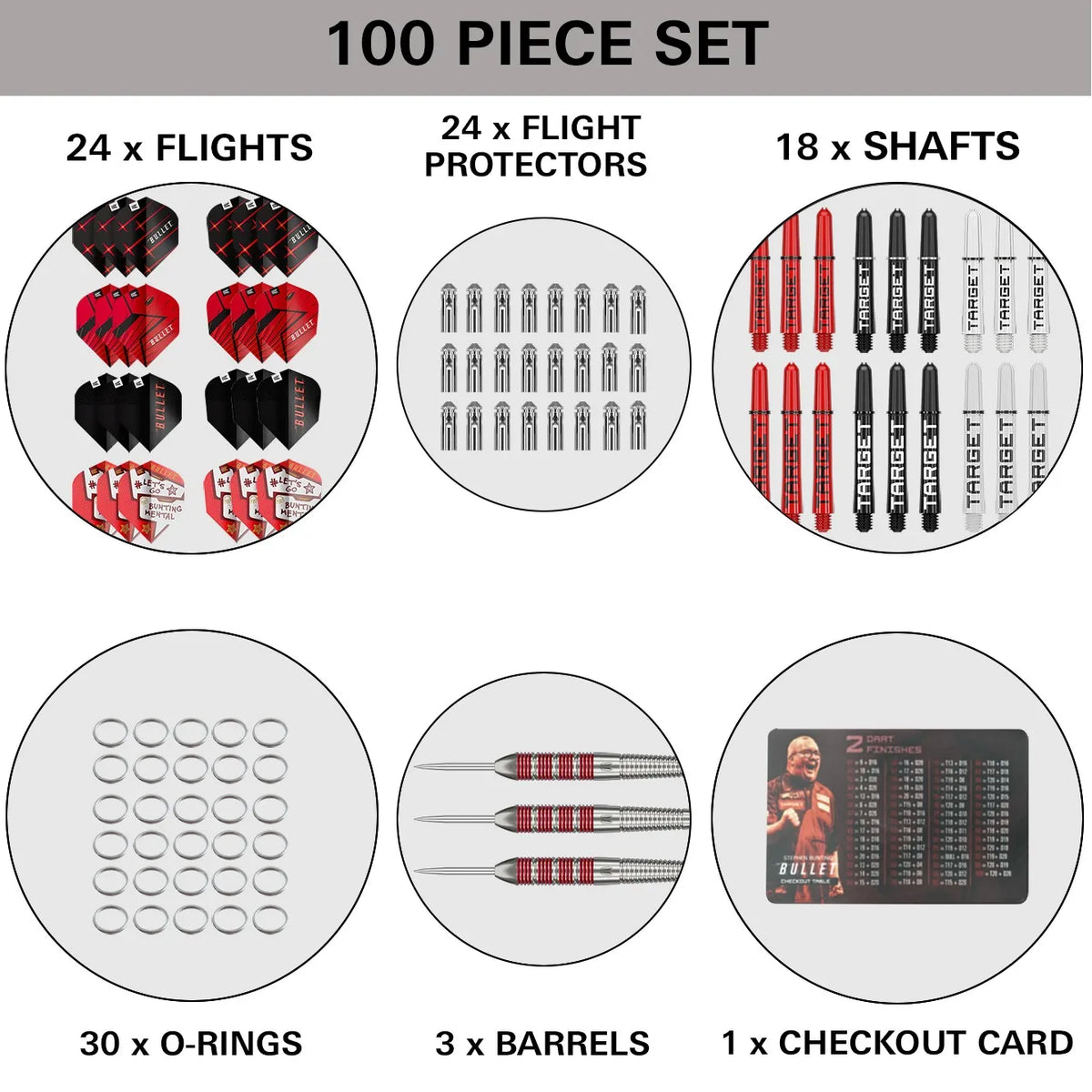 Target - Stephen Bunting 100 Pc Brass - Steel Darts Szett - Direct Darts - 4